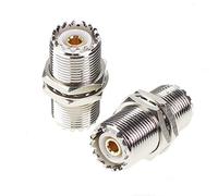 UHF Connector Panel Mount with Female Nut to SO239 Jack Socket RF Coaxial Coaxial Cable Adapter for PL-259 (Pack of 2)