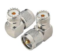 UHF male to UHF female connector, SO239 connector, PL259 right-angle connector, PL259 right-angle connector, UHF 90 plug