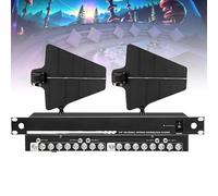 UHF Wireless Antenna Distribution System Bundle, Active Directional Receivers with 500m Coverage for Wireless Microphone Use at Stages and Live Events