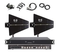 UHF Wireless Microphone Signal Amplifier, 8-Port Antenna Distribution System, 3280 ft Range, for DJs Singers Churches and Events