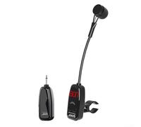 UHF Wireless Microphone System for Flute Dizi - Cordless Instrument Transmitter Receiver with Stable Clamp - Waterproof Hose for Outdoor Performance Teaching 40m Range