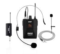 UHF Wireless Microphone System Kit - Portable Professional Cordless Microphone Set Wireless Mic Kit w/Headset Mic, Lavalier Mic, Beltpack Transmitter, Receiver - Karaoke & Conference - Pyle PDWMU112