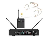 UHF Wireless Microphone System - Perfect for Speakers, Performers, Presentations - 10-Hour Battery Life, 490 ft Range | Omnidirectional Headset Mic, Single Channel Rack Mount Receiver