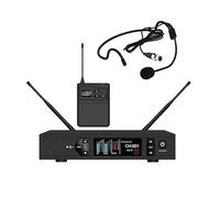 UHF Wireless Microphone System - Perfect for Speakers, Performers, Presentations - 10-Hour Battery Life, 490 ft Range | Unidirectional Headset Mic, Single Channel Rack Mount Receiver