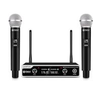 UHF Wireless Microphone System UBR-102, Cordless Handheld, Lavalier & Headset Mics, 260ft Range, Perfect for Church, Lectures, Karaoke, Weddings, DJ, Bars (2 Handhelds)