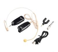 UHF Wireless Microphone System with Transmitter and Receiver for Tour Guide Teaching, Headset & Handheld Use, 80m Range, 600-900MHz, B