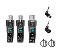 UHF Wireless Microphone System with XLR Transmitter and Receiver for Dynamic Microphones or Electric Guitar, 510-590MHz Wide Frequency, 110dB Dynamic Range, Low Distortion (One and Two)