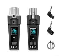 UHF Wireless XLR Transmitter and Receiver System, 110dB Dynamic Range, 30-50m Transmission Distance, for Dynamic Microphones Electric Guitar Audio Mixer(One to one)