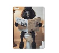 UHHYFVN Black Standard Poodle Sitting on The ToiletWall Decor Art Metal Tin Poster Modern Bar Decorations40x30cm