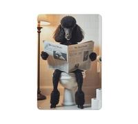 UHHYFVN Black Standard Poodle Sitting on The ToiletWall Decor Art Metal Tin Poster Modern Bar Decorations30x20cm