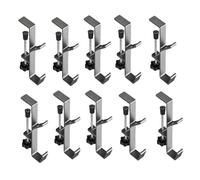 Uhidka 10pcs Double-Layer Locking Desk Hook Bag Hook Office Desk Mobile Bag Hook Desk Side Table Hook Silver Gray