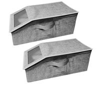 Uhidka 2 PCS Stackable Hat Storage for Baseball Caps, Holds Up to 24 Caps Hat Organizer for Closet, Hat Boxes with Cardboard
