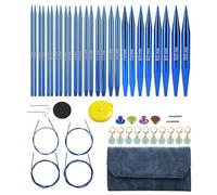 Uhidka Aluminum Interchangeable Sewing Crochet Needles Circular Knitting Needles Set Weaving Yarn Knitting Tools Weave Kit A