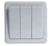 Uhidka Outdoor Waterproof Switch Outdoor Waterproof Switch Box Push Button Power Switch 16A Dust-Proof for Home Garden 3-Gang