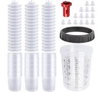 Uhidka Paint Cup,HVLP Paint Mixing Cups with 45 Cups and Lids System with Retainer Ring