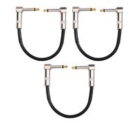 Uhidka Right Angle Guitar Effects Cable 3PCS 15cm 1/4 Inch Instruments Patch Cord 6.35MM Electric Guitar Effect Wire Head Cable