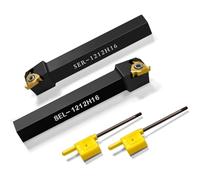 Uhidka SEL1212H16+ SER1212H16 1/2" CNC Thread Turning Tool Holders+ 16ER/16IR AG60 Carbide Threading Inserts