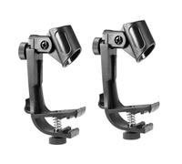 Uhidka Shockproof Mount 2PCS Adjustable Mic Clip on Drum Rim Microphone Clamp Stand Holder Microphone Clip