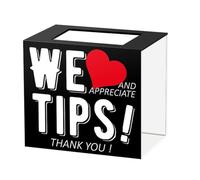 Uhidka Tip Jars for Money Acrylic Tip Collection Box for Bar Restaurant Musician Car Driver