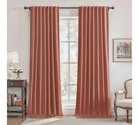 UHITECH 108 Inch Curtains for Living Room Darkening Drapes Blackout Curtains for Bedroom 2 Panels Set Window Curtains Terracotta Modern Farmhouse Thermal Insulated Linen Curtains