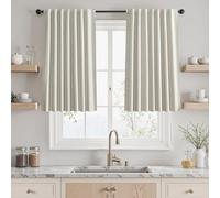 UHITECH 36 Inch Long Linen Blackout Curtains for Bedroom Small Window Panels Back Tab Short Black Out Curtain for Living Room Thermal Drapes 3ft