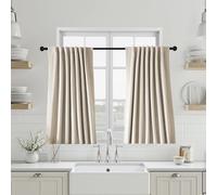 UHITECH 42 Inch Long Blackout Curtains for Bedroom Small Window Living Room Black Out Curtain Back Tab Neutral Nursery Room Darkening Panels 3.5ft Thermal Drapes