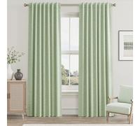 UHITECH Bedroom Blackout Curtains 92 Inch Long 2 Panels Set Thermal Linen Black Out Curtains for Living Room Windows Back Tab for Sliding Door Privacy Sage Green Drapes