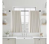 UHITECH Cream Blackout Curtains for Bedroom Small Window 45 Inch Long Back Tab Short Black Out Curtain for Living Room Linen Drapes Thermal Insulated 3.75ft