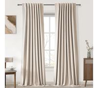 UHITECH Linen Blackout Curtains 90 Inch Length 2 Panels Set Thermal Living Room Black Out Curtain for Bedroom Nursery Modern Farmhouse Darkening Drapes (Oatmeal, 52W x 90L)