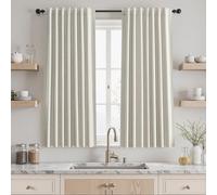 UHITECH Living Room Blackout Curtains 54 Inches Long Black Out Curtains for Bedroom Window Curtains & Drapes Thermal Curtains Room Darkening Curtains Back Tab/Rod Pocket Linen Short Blackout Curtains