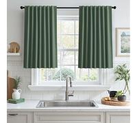 UHITECH Short Blackout Curtains for Bedroom 36 Inch Long Small Window Panels Back Tab Black Out Curtain for Living Room Olive Green Drapes Thermal Insulated 3ft