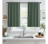 UHITECH Short Blackout Curtains for Bedroom 48 Inches Long Back Tab Black Out Curtain for Living Room Rod Pocket Small Window Panels for Cafe Sliding Door Privacy Drapes Thermal 4ft