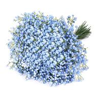 Uhky 6 Pcs Artificial Baby Breath Gypsophila Flowers Bouquets Real Touch Flowers for Wedding Party DIY Wreath Floral Arrangement Home Decoration (Blue)