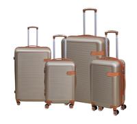 UHL 4pcs Suitcase Set, Expandable Travel Suitcase with 4 Dual Spinner Wheels, Hard Shell ABS Hand Luggage Travel Trolley Case with Lock, Lightweight, Durable, Champagne, (20" / 24" / 28" / 32")