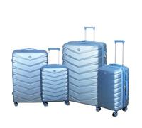 UHL 4pcs Suitcase Set, Expandable Travel Suitcase with 4 Dual Spinner Wheels, Hard Shell ABS Hand Luggage Travel Trolley Case with Lock, Lightweight, Durable, Ice Blue, (20" / 24" / 28" / 32")