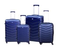 UHL 4pcs Suitcase Set, Expandable Travel Suitcase with 4 Dual Spinner Wheels, Hard Shell ABS Hand Luggage Travel Trolley Case with Lock, Lightweight, Durable, Dark Blue, (20" / 24" / 28" / 32")