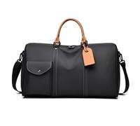 UHL Weekend Travel Duffle Bag with Front Pocket and Shoulder Strap, Black | Overnight Bag with Water-resistant Exterior, Weekend Carry On, Organised Pockets, Carry Handles Men Women Travel Holdall