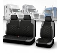 uHLANQC 2+1 PU Leather Truck Seat Cover for Ford Transit T150