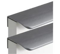 uHLANQC Cabinet Handles, Aluminum Alloy Cabinet Handle Invisible Door Knob Kitchen Handles Finger Edge Pull DrawerHandles Furniture Knobs Grey 2 Pieces(Overall Length 800mm)