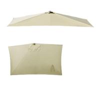 uHLANQC Half Rectangular Umbrella Cloth Replacement Fabric 5 Ribs Canvas Outdoor Wall Umbrella Canopy Anti-UV Patio Market Parasol Top Cover(Beige,2.5x1.2m(8.2'x4'))