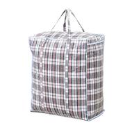 uHLANQC Heavy Duty Thicken Printing Portable Woven Plaid Storage Bag, Moving Shopping, Travel Packing, Large-Capacity Clothes Sorting Quilt(Black,45x50x25)