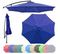 uHLANQC Patio Umbrella Canopy Replacement Cloth, 8Ribs Fade Beach Umbrella Top Cover, Anti-UV Outdoor Market Table Parasol Replacement Cover(Royal Blue,3m/10ft (8 Ribs))