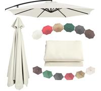 uHLANQC Patio Umbrella Top, Anti-UV Garden Parasol Canopy Replacement Cover, Windproof Cantilever Umbrella Replacement Cloth For Outdoor Market Table 9ft(Beige,8 Ribs-300cm/10ft)