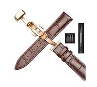 uHLANQC Watch Bands for Men, 16mm/18mm/20mm/22mm Strap Bamboo Pattern Strap Leather Watch with Foldable Double Press Butterfly Buckle Watches Accessories with Installation Tool(Type 04,22mm)