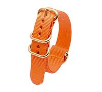 uHLANQC Watch Bands for Men, 18/20/22/24mm Gold Ring Buckle NATO Military Woven Nylon Breathable Watch Strap Wristband for Quartz Watch(Orange,20mm)