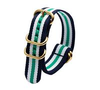 uHLANQC Watch Bands for Men, 18/20/22/24mm Gold Ring Buckle NATO Military Woven Nylon Breathable Watch Strap Wristband for Quartz Watch(Type 7,18mm)