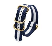 uHLANQC Watch Bands for Men, 18/20/22/24mm Gold Ring Buckle NATO Military Woven Nylon Breathable Watch Strap Wristband for Quartz Watch(Type 2,18mm)