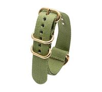uHLANQC Watch Bands for Men, 18/20/22/24mm Gold Ring Buckle NATO Military Woven Nylon Breathable Watch Strap Wristband for Quartz Watch(Green,22mm)