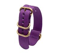 uHLANQC Watch Bands for Men, 18/20/22/24mm Gold Ring Buckle NATO Military Woven Nylon Breathable Watch Strap Wristband for Quartz Watch(Purple,20mm)