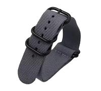 uHLANQC Watch bands for men, 18/20/22/24mm Men Replacement Black Ring Buckle Nato Military Nylon Canvas Watch Strap Bracelet Accessories(Grey,24mm)